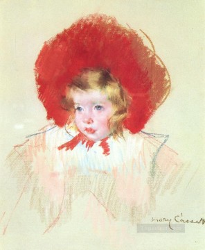 María Cassatt Painting - Niño con sombrero rojo madres hijos Mary Cassatt